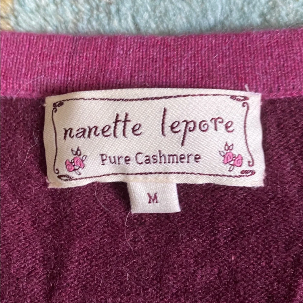 Nanette Lepore Purple Long Sleeve Top with Bow - Picture 2 of 5